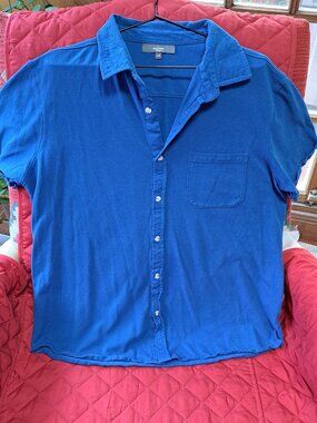 Mountain Ridge Blue Short Sleeve Shirt with Button Front